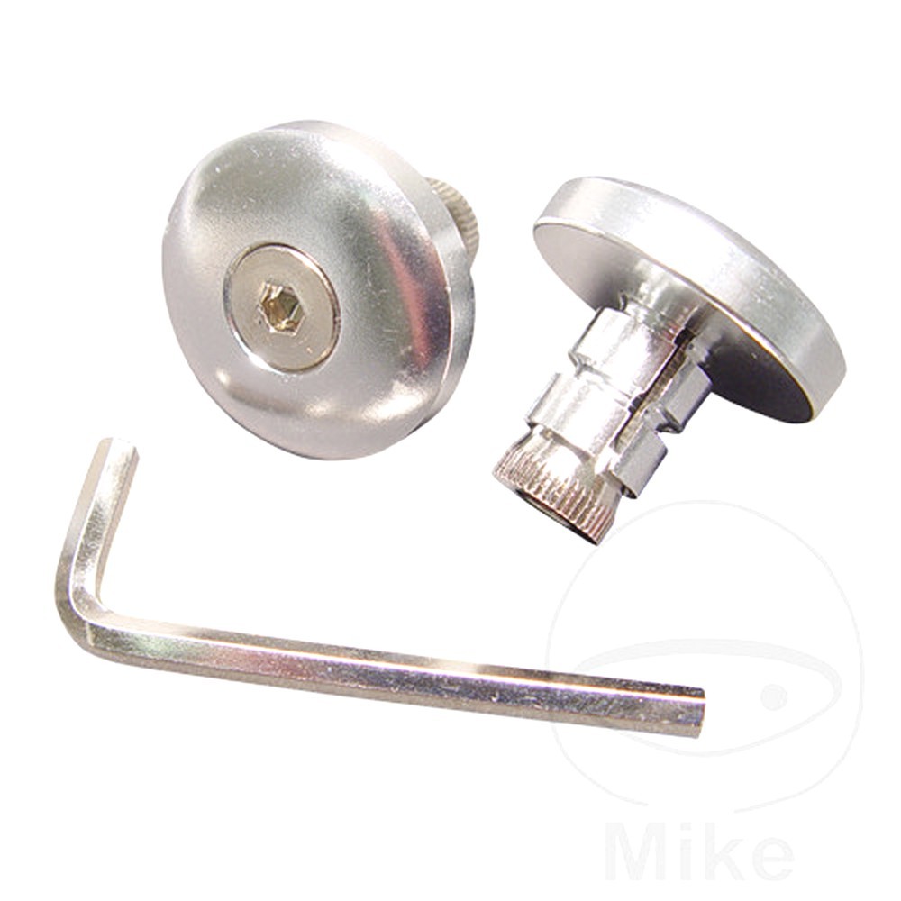 JMT Handlebar Ends Aluminium Silver 13mm Head 9 x 32 mm