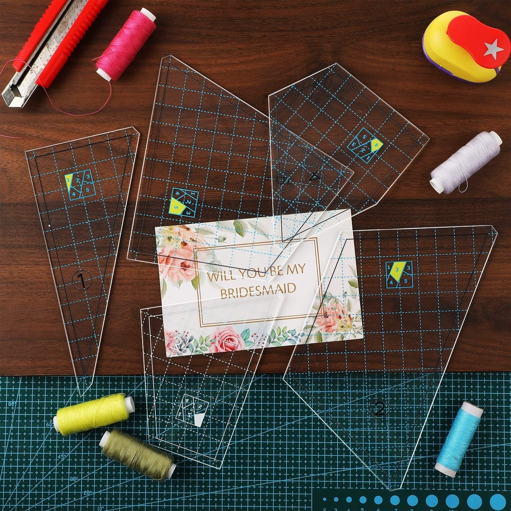 Quilting Template Set Acrylic Cutting Templates for Sewing Machine...