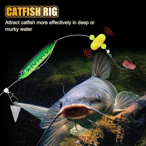 Catfish Float Rig Demon Dragon Style Rattling Line Float Propeller and Circle Ho