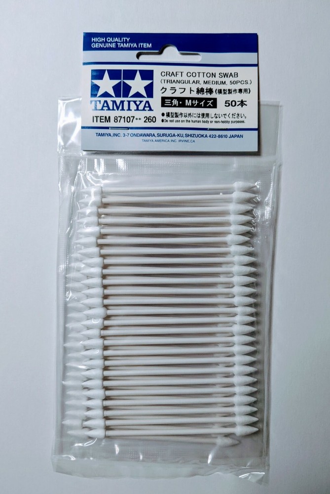 Tamiya Craft Cotton Swab (Triangular, Medium, 50pcs.) 87107
