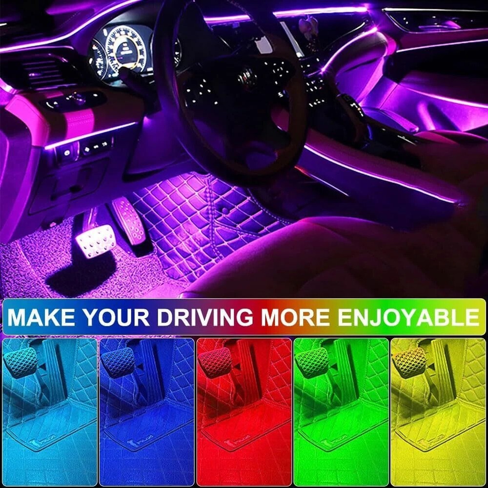 4Pcs LED Interior Car Lights Wireless with Remote, Portable USB Rechargeable