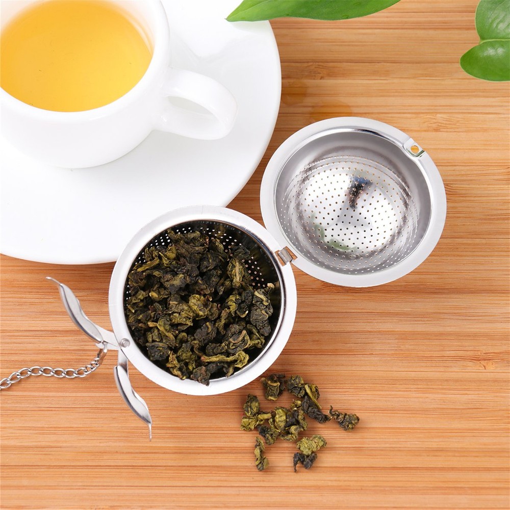 2pcs Stainless Steel Loose Mesh Ball Tea Leaf Strainer Infuser Herb Spice Filter