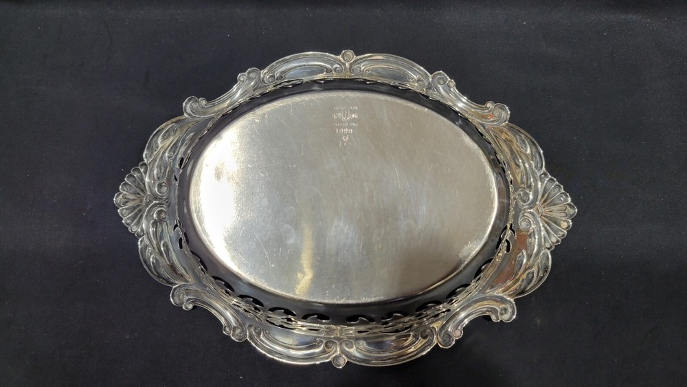 Vintage Gorham Sterling Silver Pierced Oval Bowl