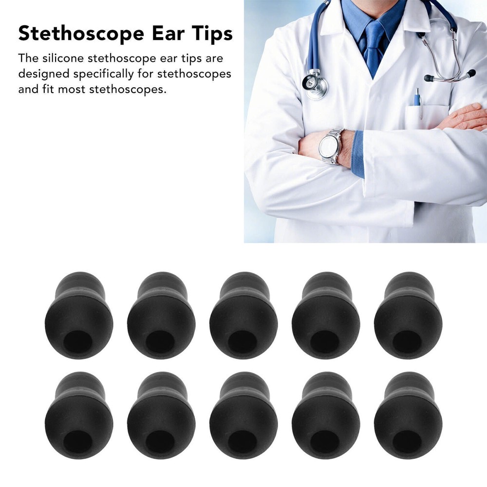 10pcs Stethoscope Ear Tips Universal Replacement 2.5mm Silicone Stethoscope