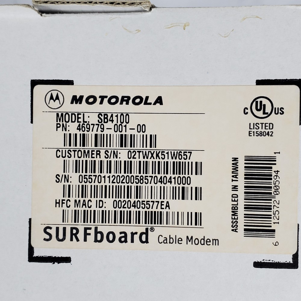 Motorola SB4100 DOCSIS External Cable Modem