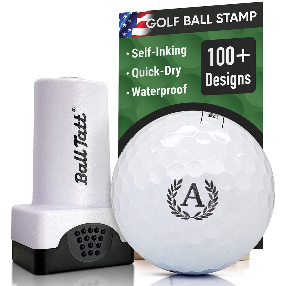 Ball Tatt - A Initial Golf Ball Stamp Marker, Self-Inking Monogram Ball Stamper