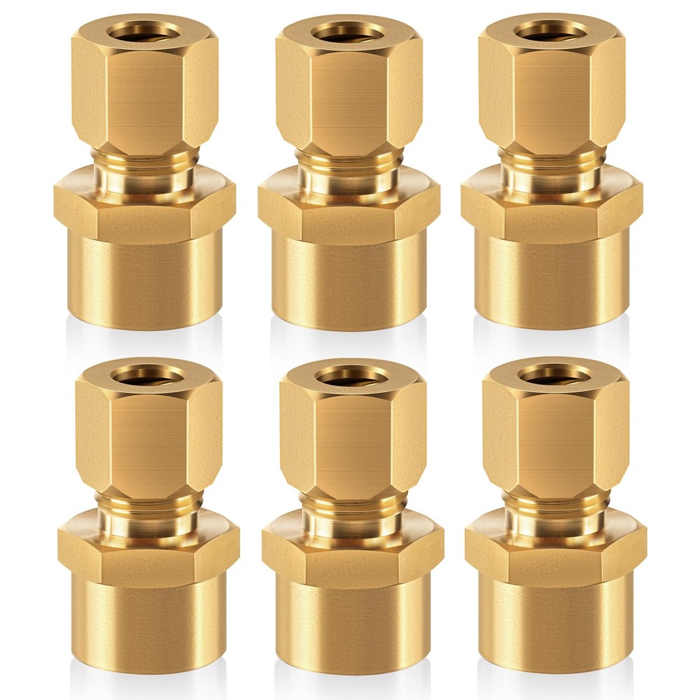 Brass compression tube pipe fitting connector Straight 3/8 Inch,