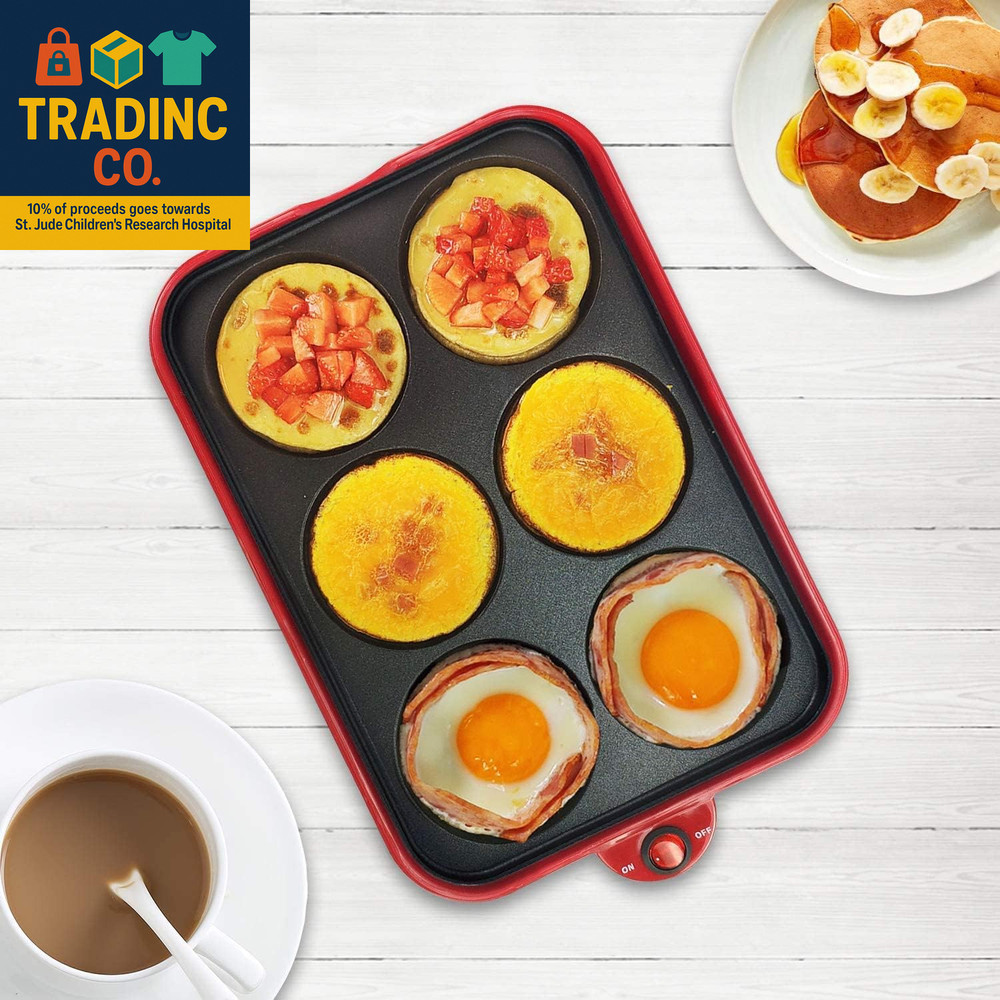 Multifunction Nonstick Baking Maker with 3 Interchangeable Baking Plates for Fri