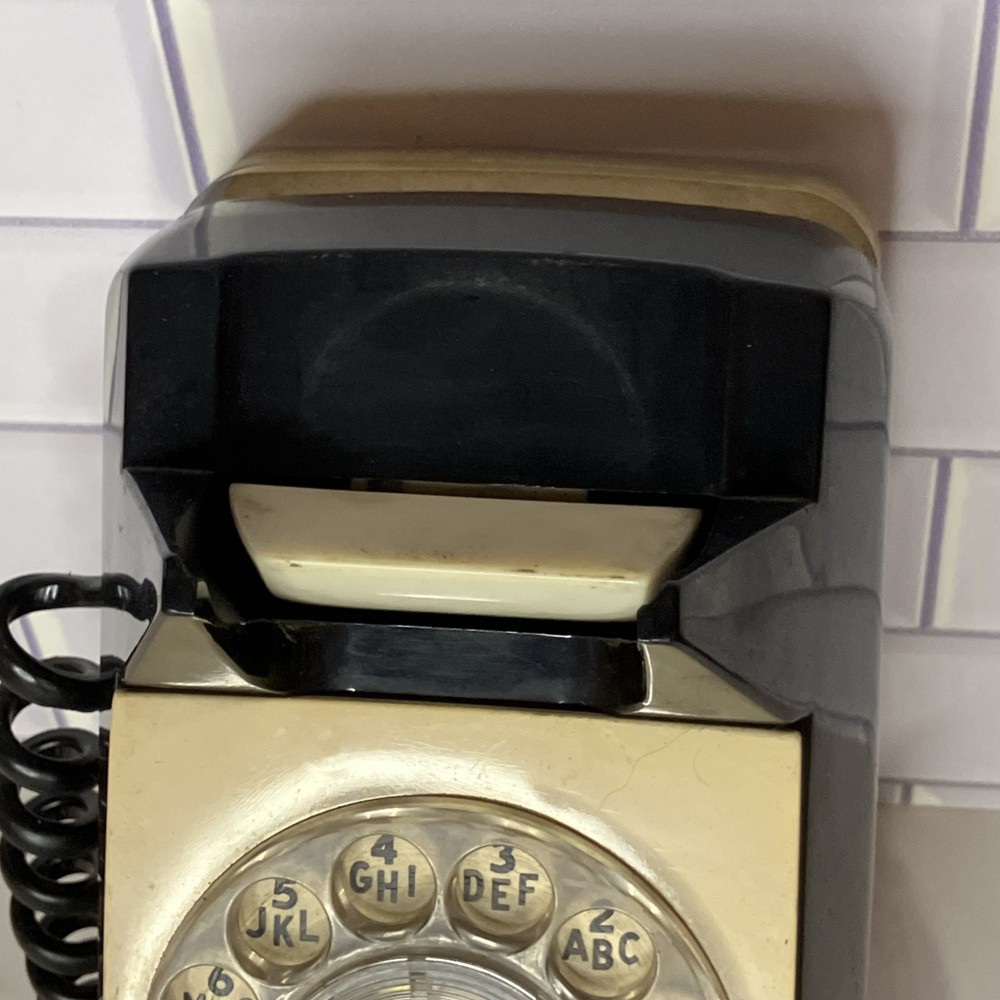 Vintage GTE Automatic Electric Black Rotary Wall Telephone *UNTESTED*
