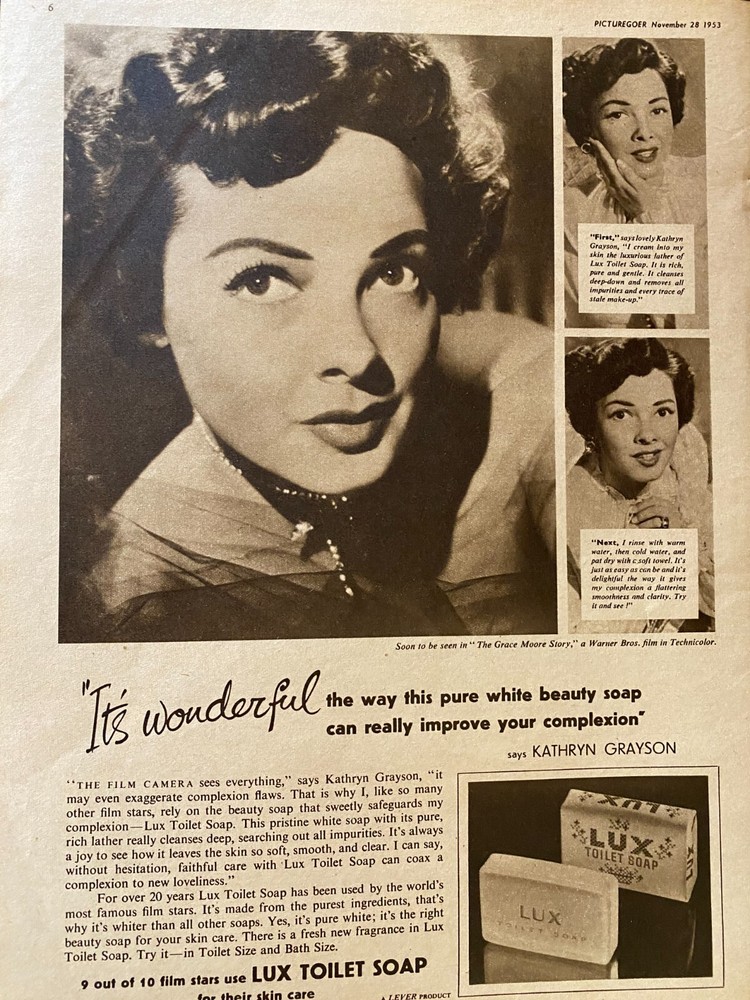 Kathryn Grayson, Lux Soap, Full Page Vintage Print Ad