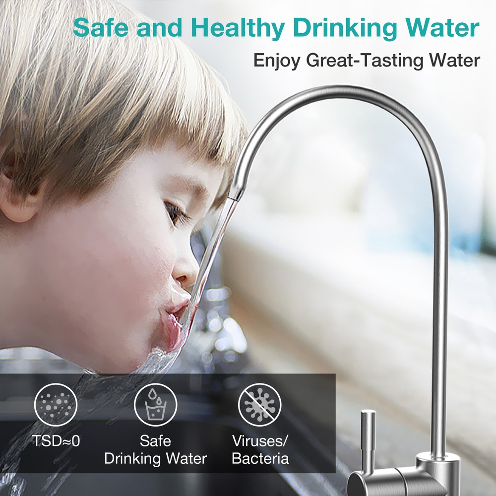 SimPure WP2-400 GPD UV Reverse Osmosis Tankless RO Water Filter System Purifier