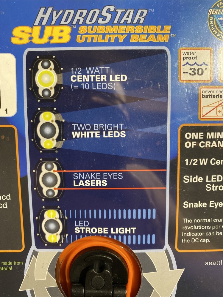 Hydrostar Submersible Utility Beam Flashlight