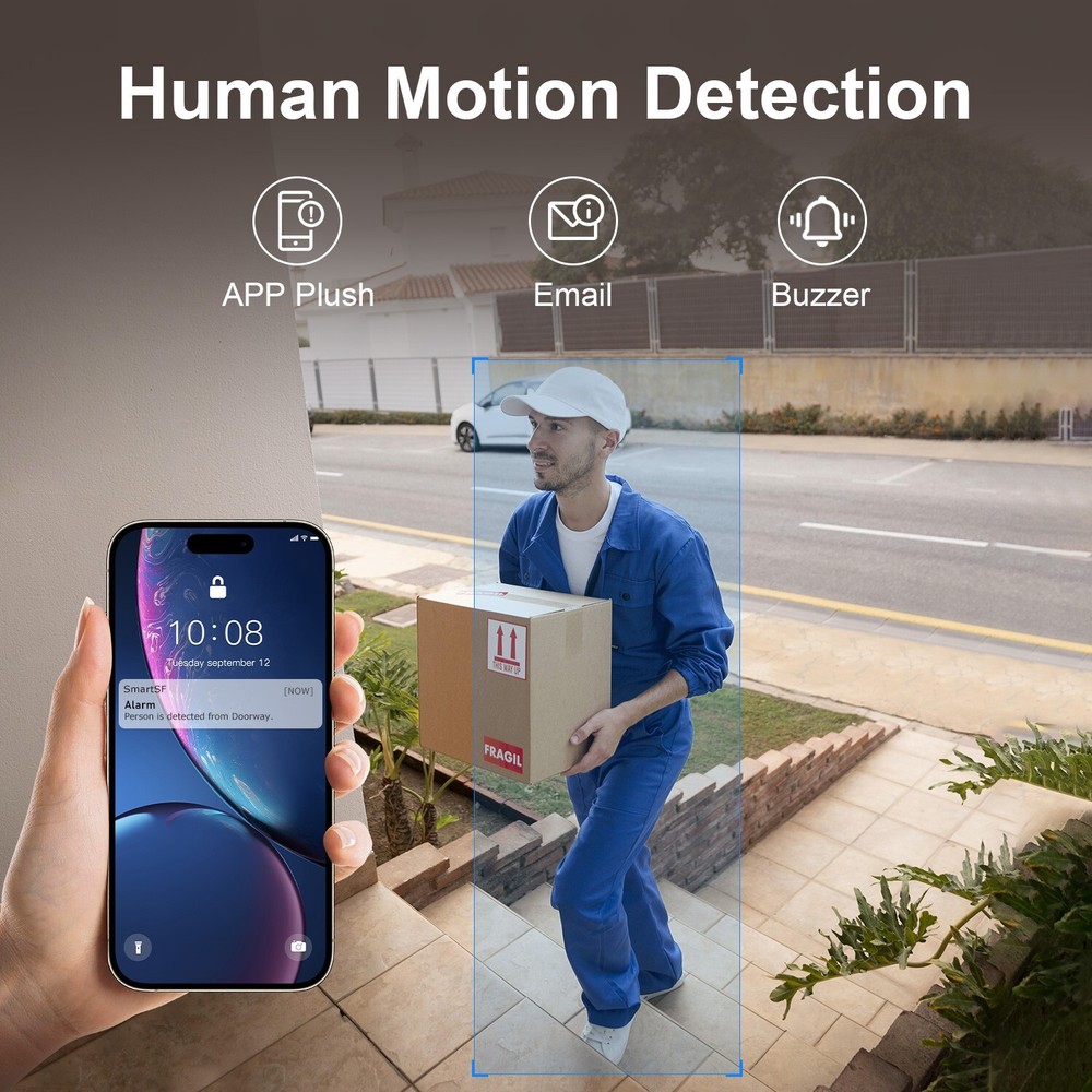 Wireless Security Camera System 5MP 10CH NVR Audio Human Detection Camera System