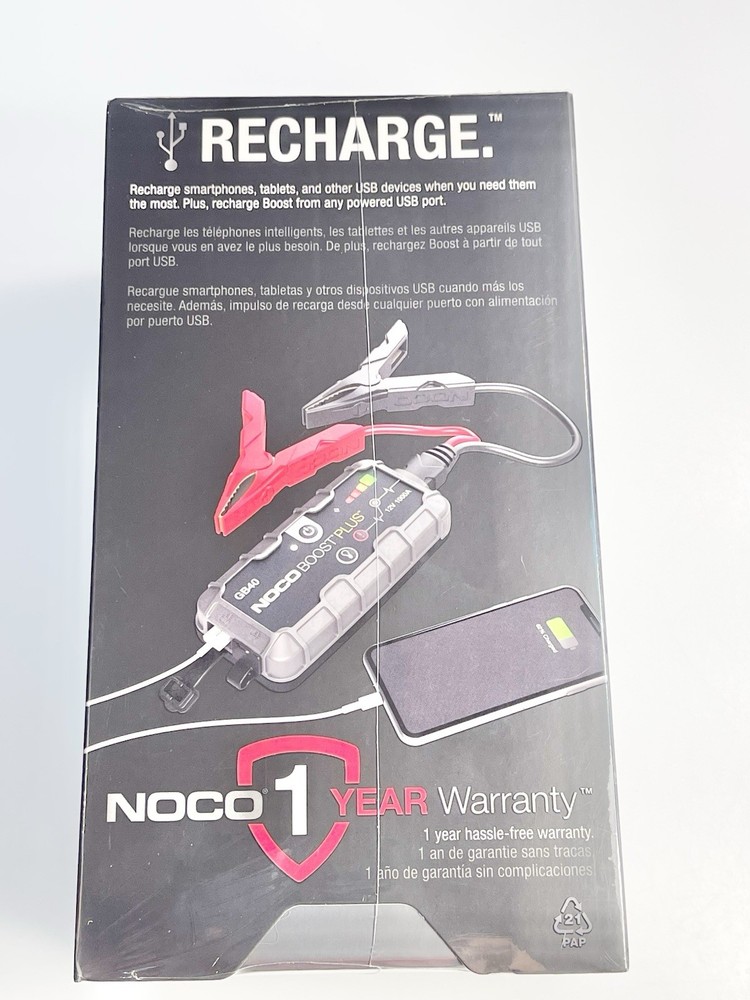 Noco Boost Plus Battery Jump Starter 12V 1000A GB40