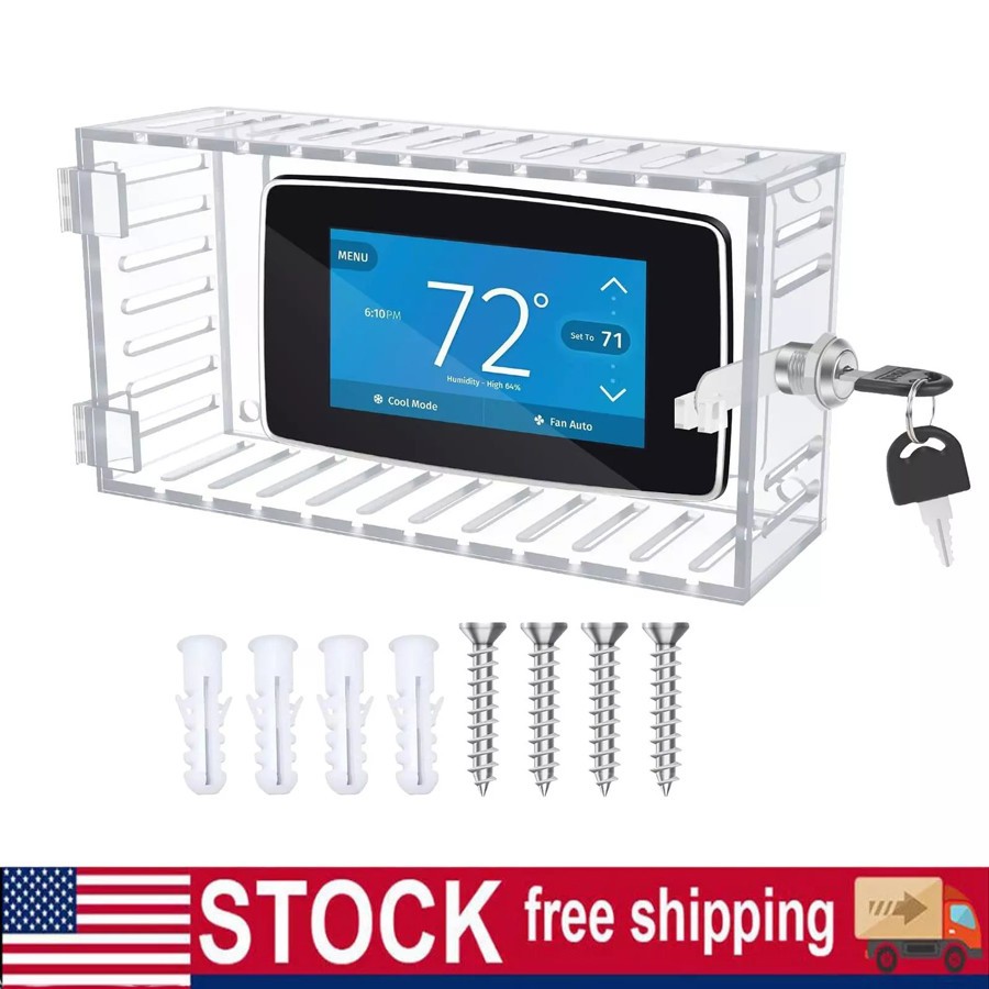 Clear Thermostat Cover Universal Combination Lock Box Guard Wall Mounted