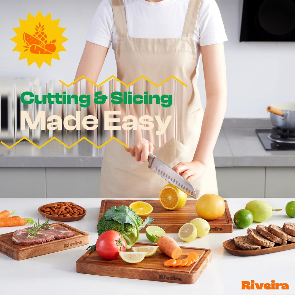 Walnut Cutting Board Set – Versatile And Durable: Set Of 3 Pcs Rectangular Wo...