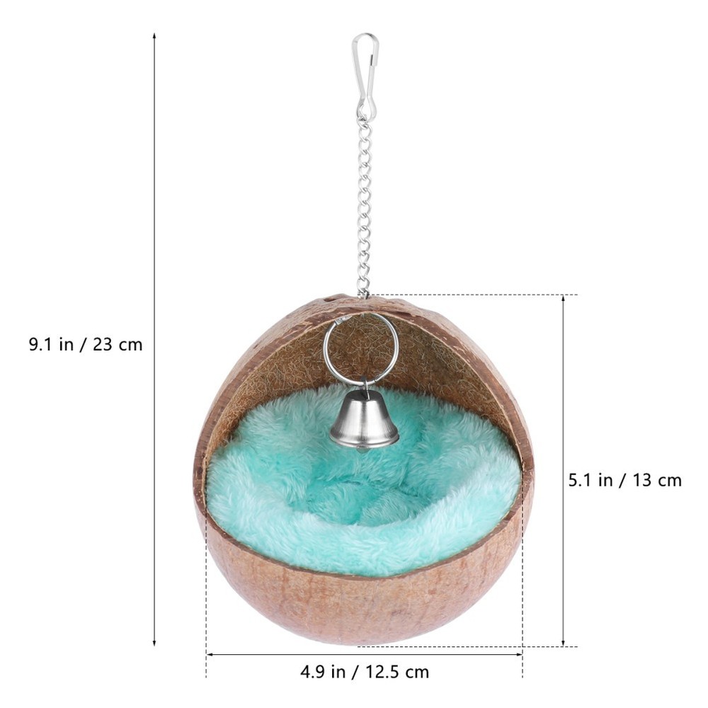 Hamster Sleeping Bed Coconut Shell Nest Cushion for Guinea Pig Squirrel