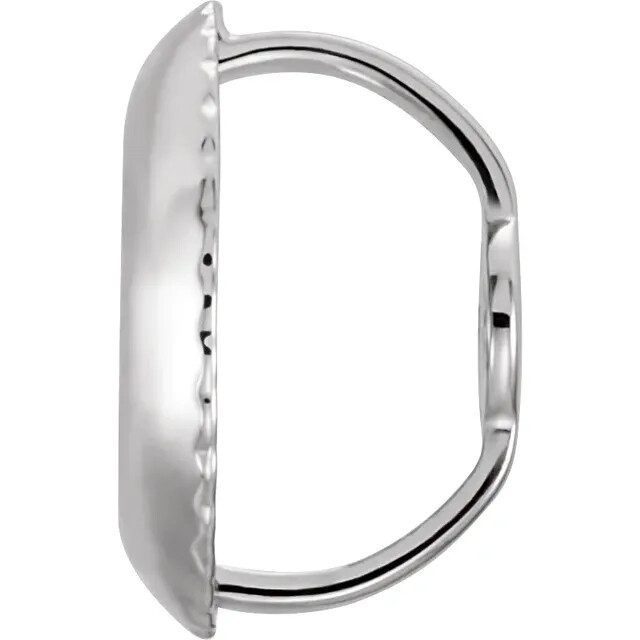 18K White Gold Round Pre-Notched Stud Earring Mount Setting Threaded 1 Piece