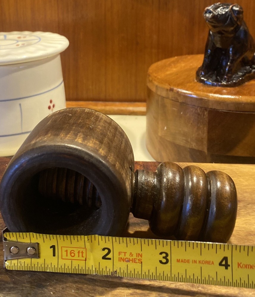 MCM Wood Nut Cracker Manuel Twist Handle Made In Italy