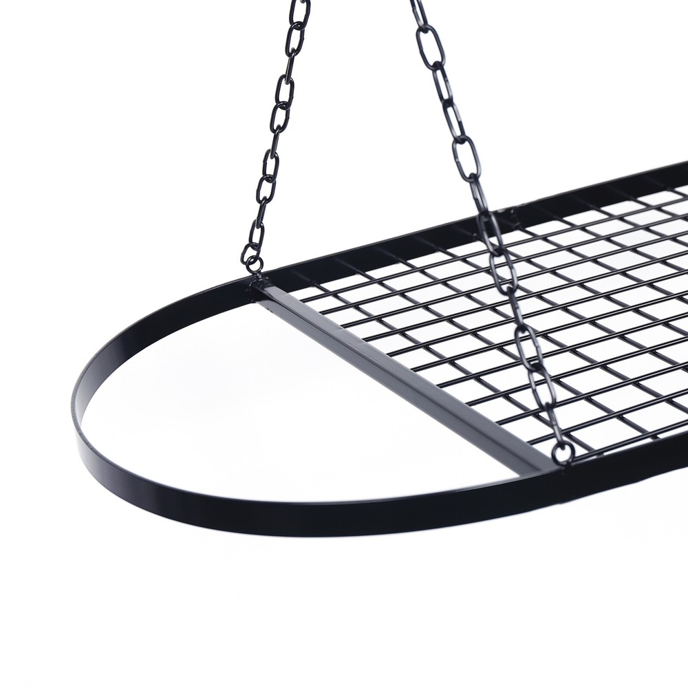 Hanging Pot Holder Pan Hanger Iron Kitchen Rack Cookware Organizer Storage Shelf