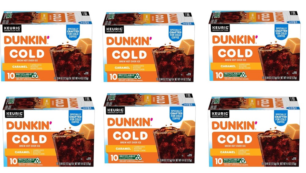 𝑲𝒆𝒖𝒓𝒊𝒈 𝑲-𝒄𝒖𝒑𝒔 Dunkin COLD CARAMEL Brew Over Ice Coffee 60 Count