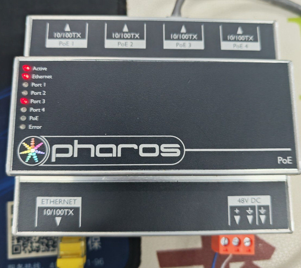 1pc userd PHAROS PoE Power Over Ethernet Switch good working