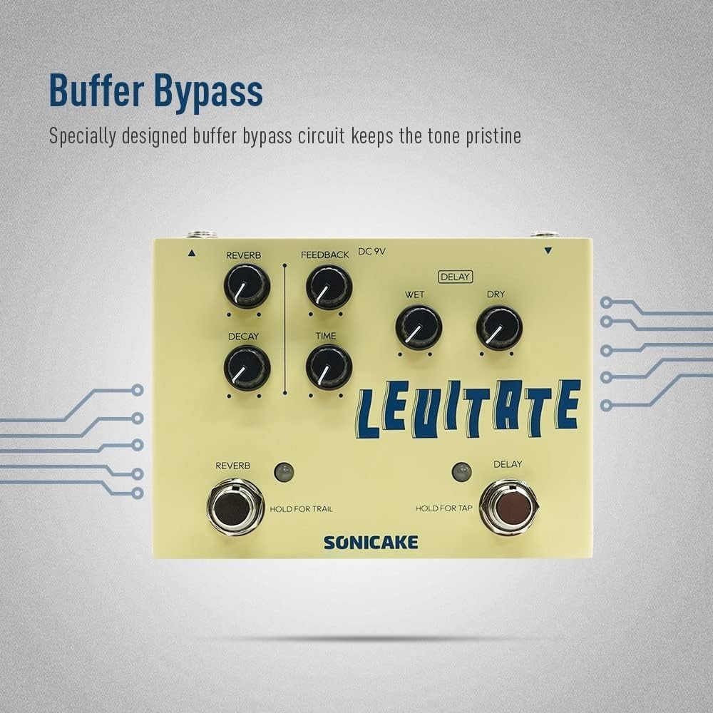Dual Digital Delay & Reverb Guitar Effects Pedal