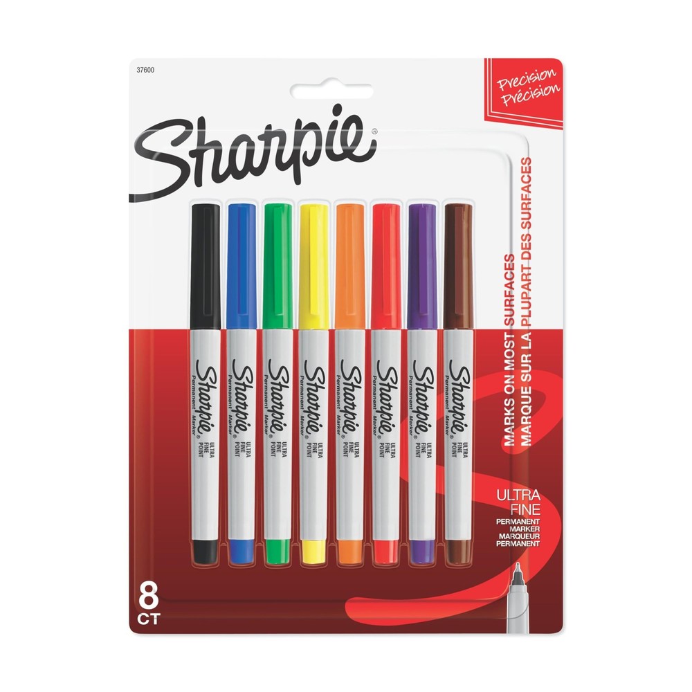 Sharpie Ultra Fine Point Permanent Markers Assorted Colors 8 Count Pack