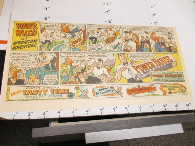 newspaper ad 1950s ROGER WILCO Power House candy bar comic premium SPRING