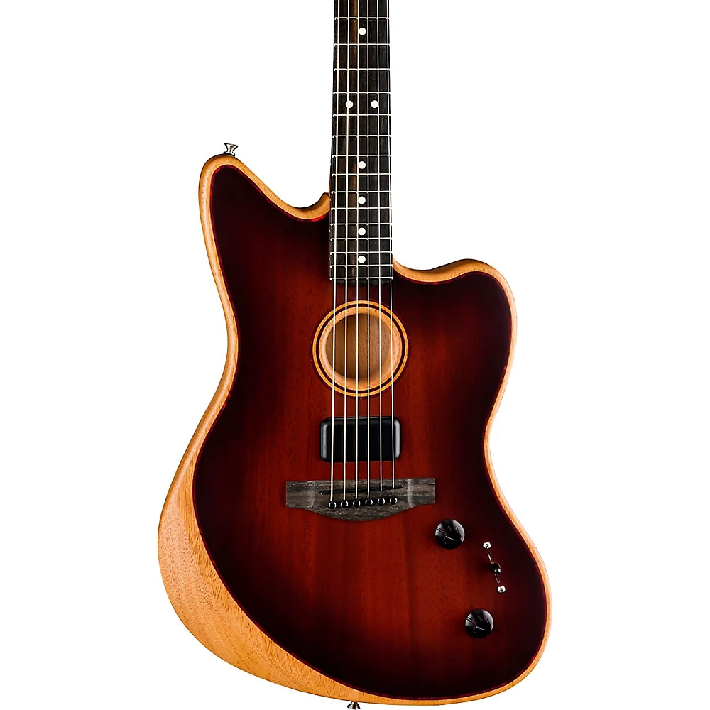 Fender Acoustasonic Jazzmaster All-Mahogany A/E Guitar Bourbon Burst