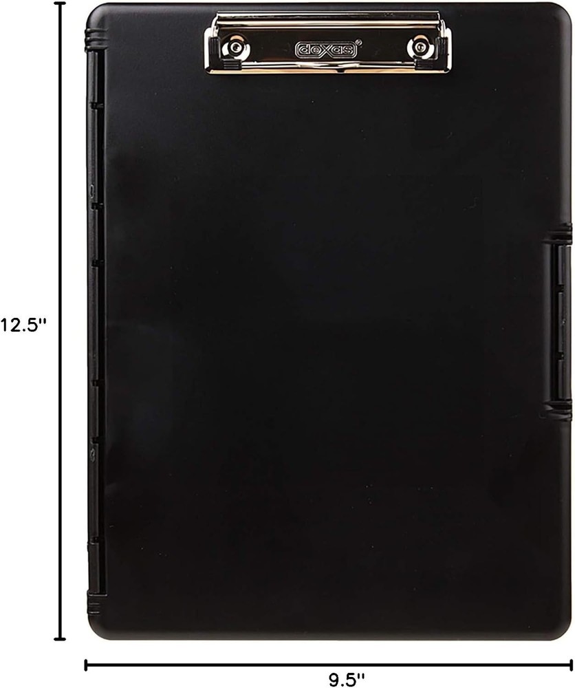 Slimcase 2 Plastic Clipboard with Storage and Side Opening, Black, Office Sup...
