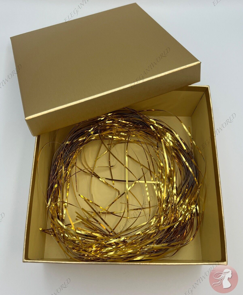 Gold Empty Gift Box 8" X 8" X 3.5" New