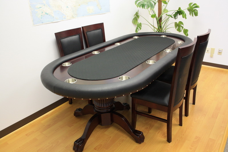 10 Player Luxury MRC Poker Table MONARCH Black Solid Wood Legs