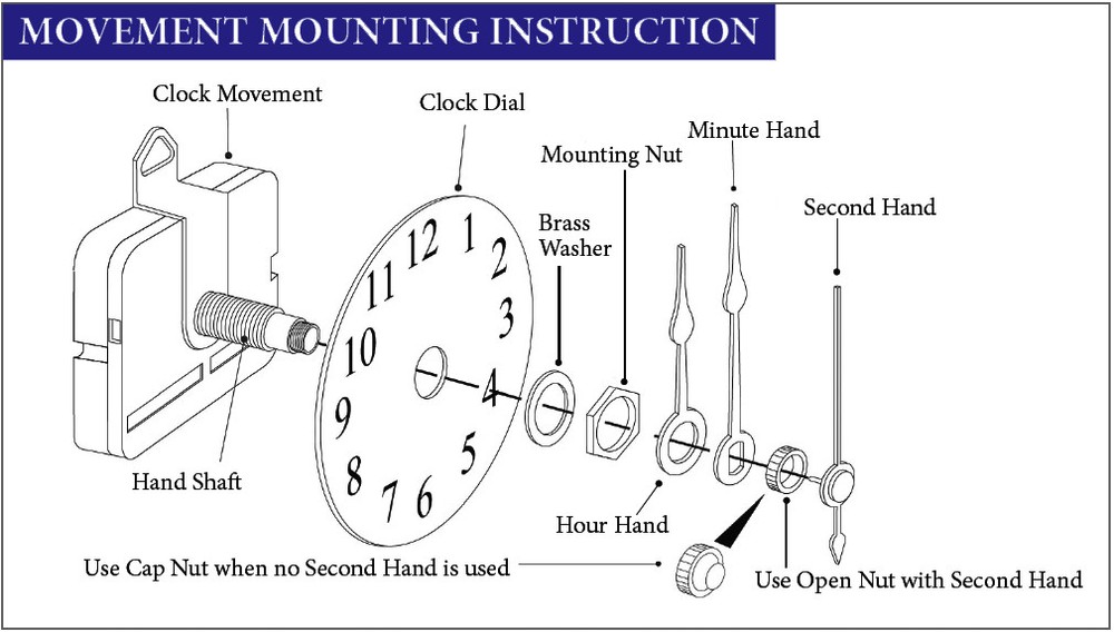 Takane Made Pendulum Clock Movement Kit with Hands, Multiple Sizes (NEW!)