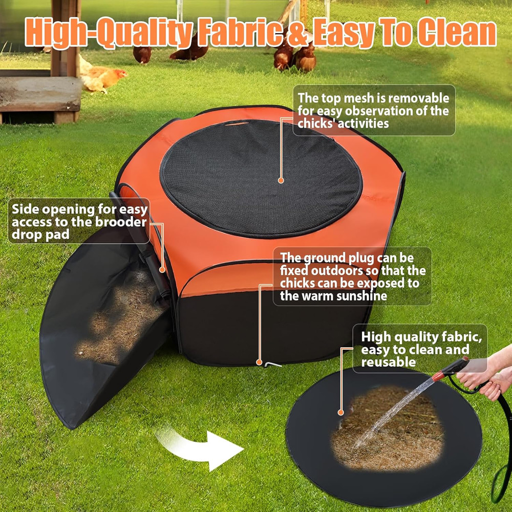 Chick Brooder Box, Upgrade Double Door Brooder Box for Chick Starter Kit, Pop-Up