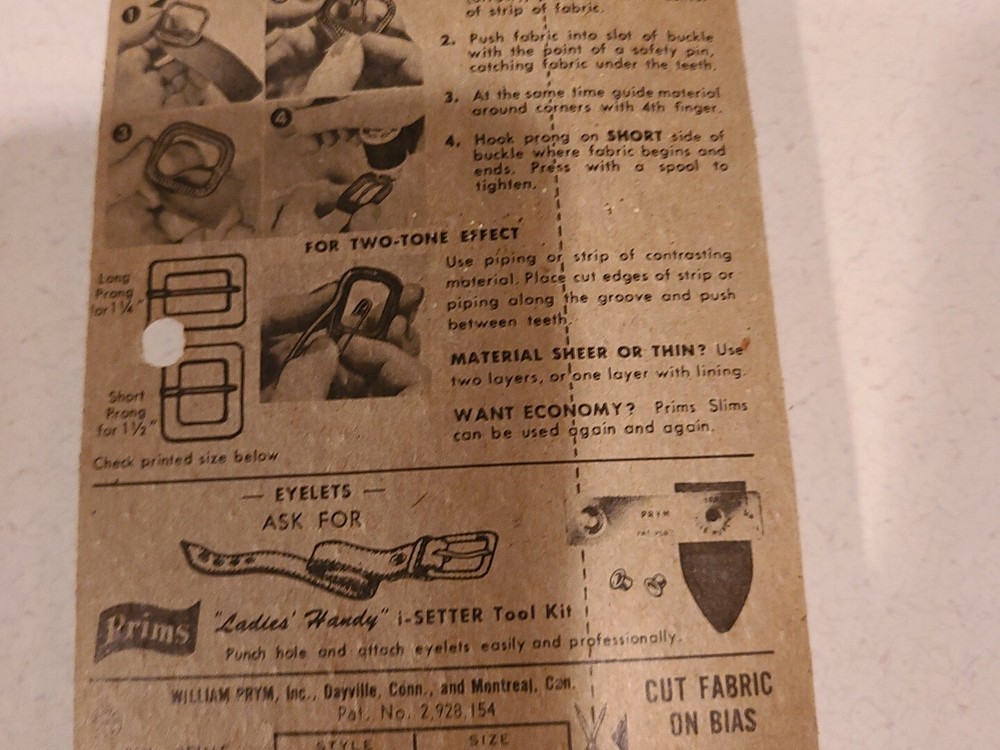 Vintage Sewing Prims Adjustable Brass Buckle Kit Customizable~New in package