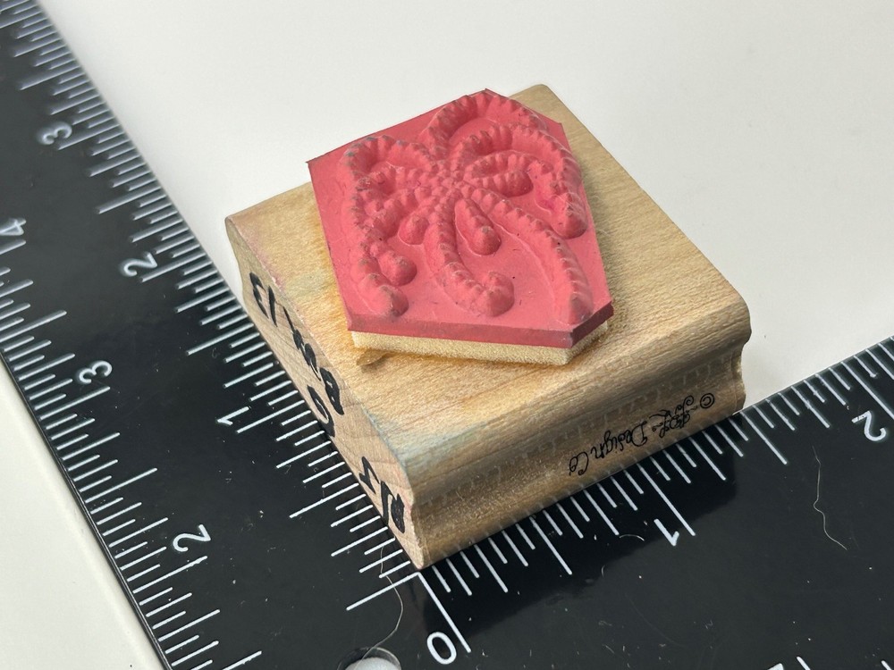 Stampscapes Design Co Wood Mounted Rubber Stamp Abstract Curly Pattern