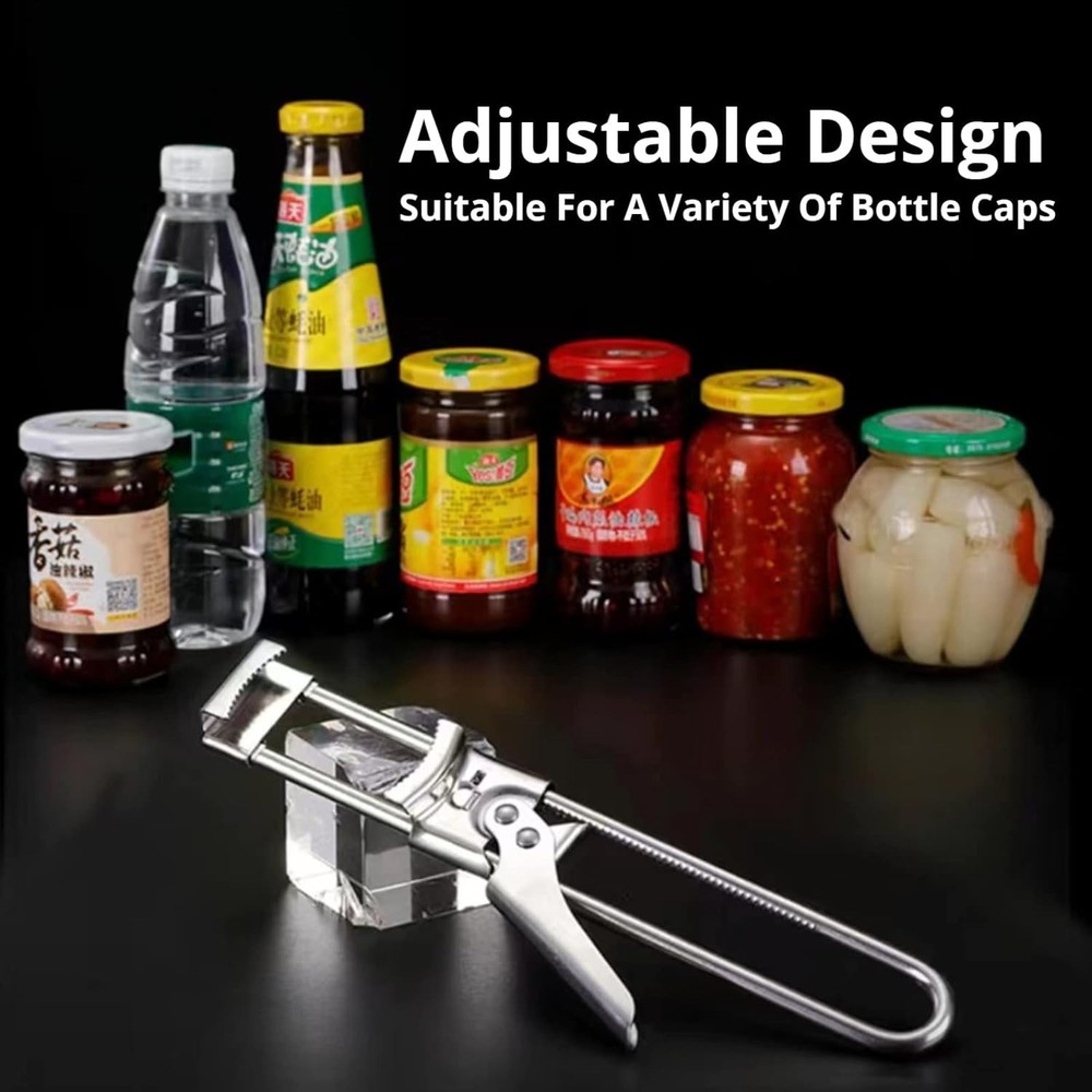 Master Opener– Adjustable Multifunction Jar & Bottle Opener Stainless Steel Tool