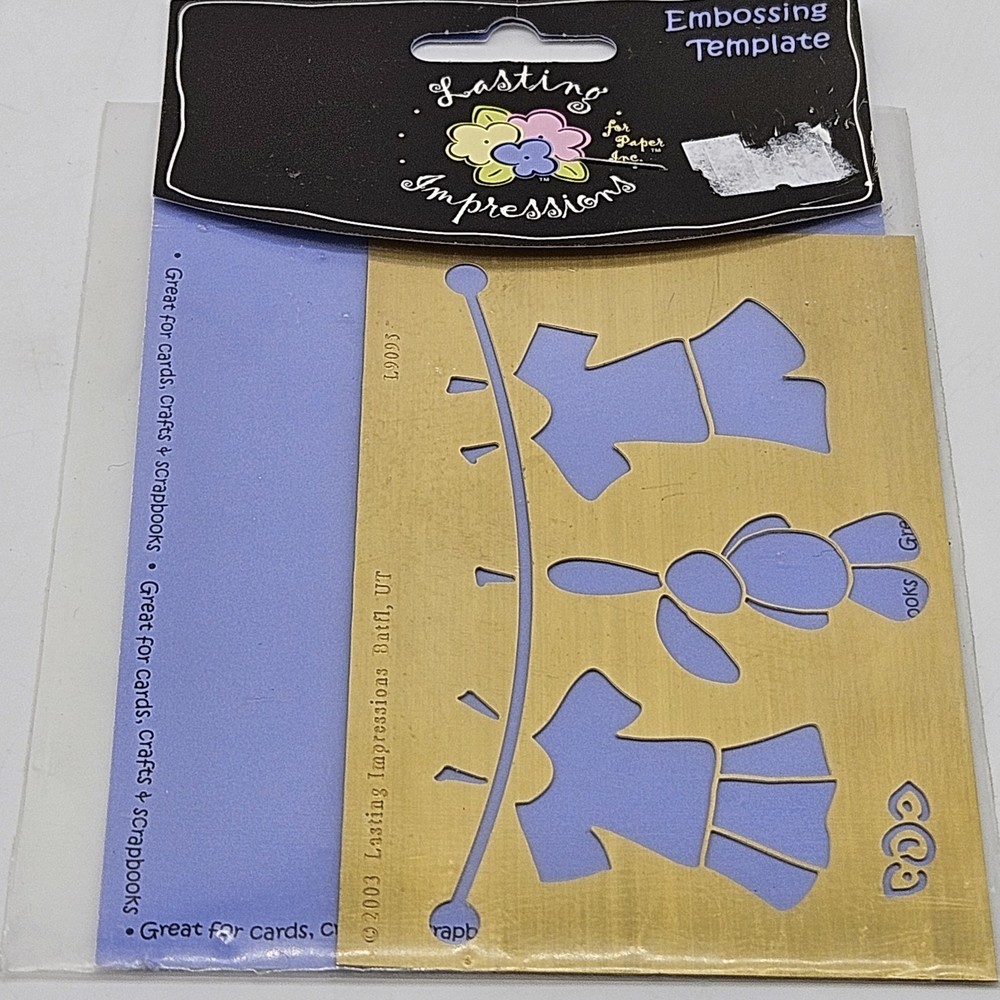 Lasting Impressions Embossing Template Brass Stencil L9095 Clothesline