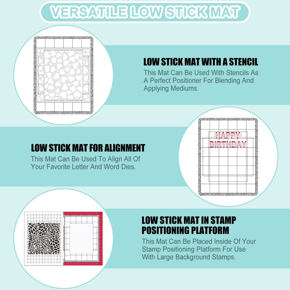 3Pcs/Set Stick and Stamp Mat and fixed Stamp Blending Template Multi Use Low ...