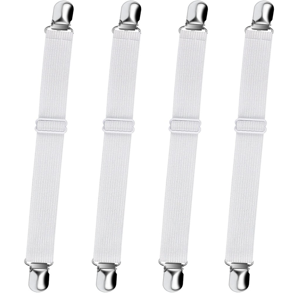 Bed Sheet Fasteners, 4pcs Elastic Sheet Straps Heavy Duty Bed Sheet Grippers