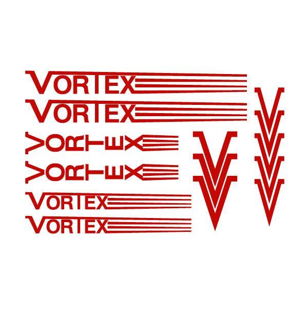 Vortex - Stripes - RED - DIECUT Decal set - old school bmx