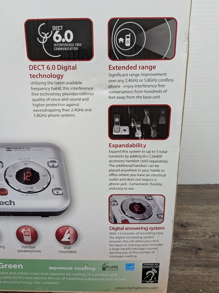 Vtech (CS6428-2) Cordless Phone Digital Answering System & Two Handset - NEW