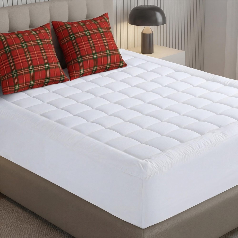Utopia Bedding Full Mattress Pad, Quilted Fitted Premium Full, White