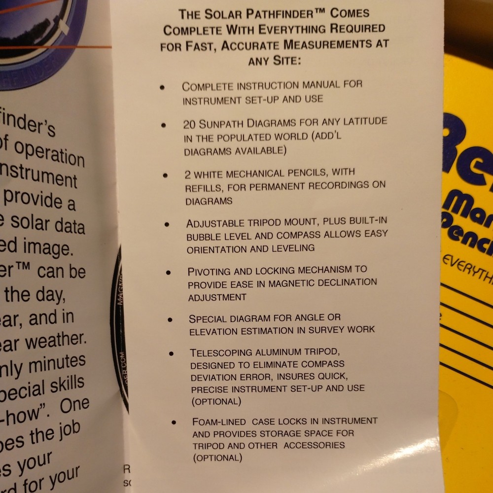 Solar Pathfinder Site Analysis Tool Kit with Tripod PlasticStorage Carry Case