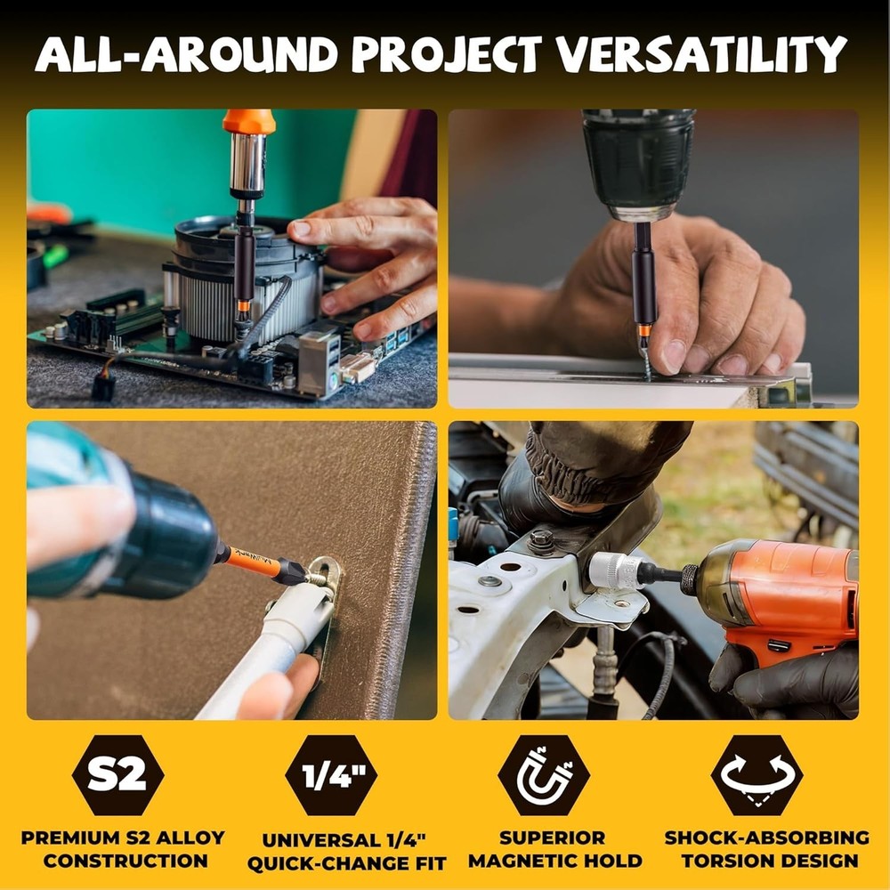 High-Performance 43-Piece Screwdriver Bit Set for Impact Drivers & DIY Projects