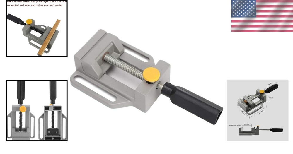 Aluminum Mini Vise Drill Press Clamp with Quick Release & Non-Slip Handle