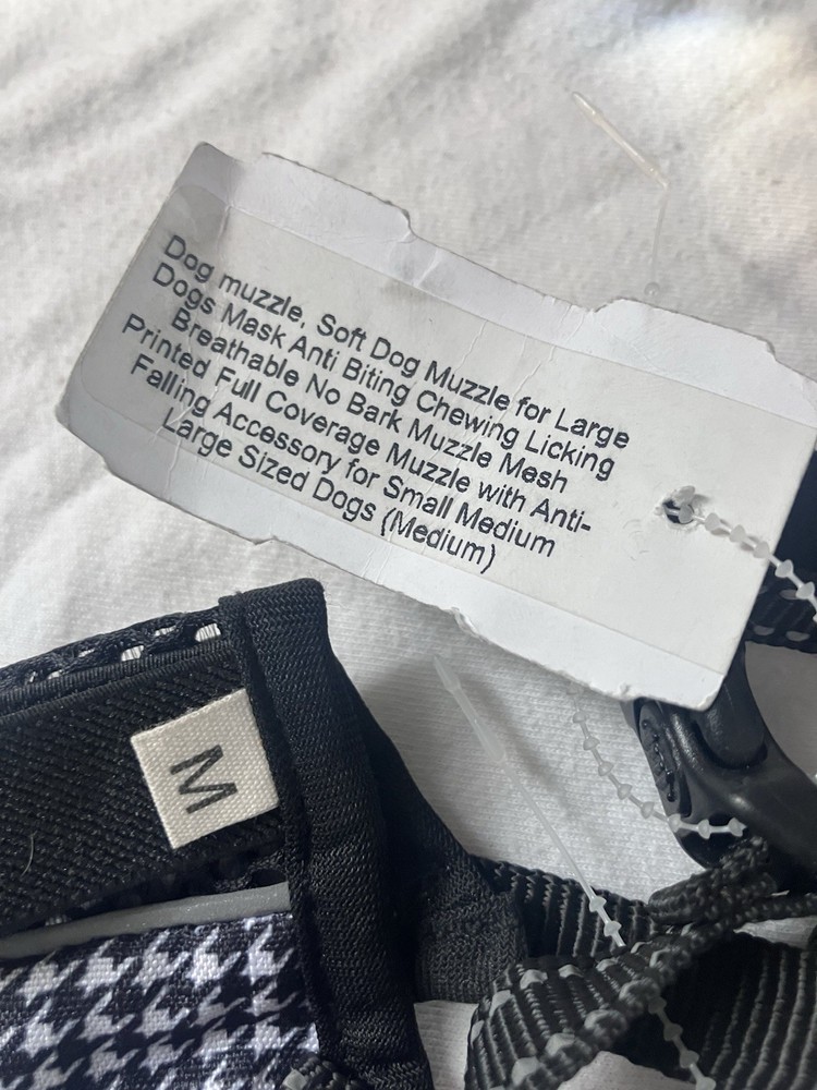 New Size Medium Black Houndstooth Dog Muzzle Basket Cover