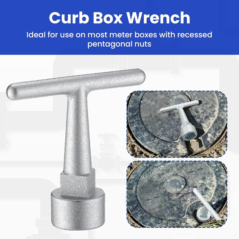 Curb Box for Pentagon Curb Boxes, Water Meter for Penta Socket, T Handle Penta