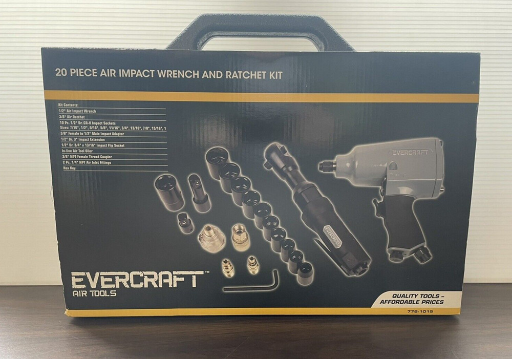 Evercraft 20 Pc. Air Impact Wrench and Ratchet Kit 766-1015